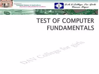 TEST OF COMPUTER FUNDAMENTALS
