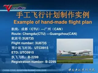 example of hand made flight plan