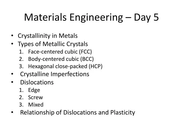 materials engineering day 5