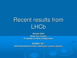 Recent results from LHCb