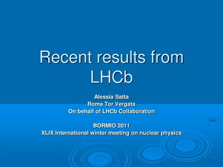 recent results from lhcb