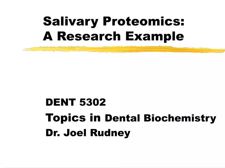 salivary proteomics a research example