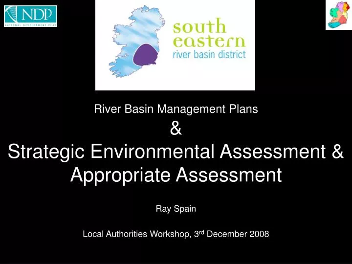 river basin management plans strategic environmental assessment appropriate assessment