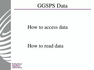 GGSPS Data