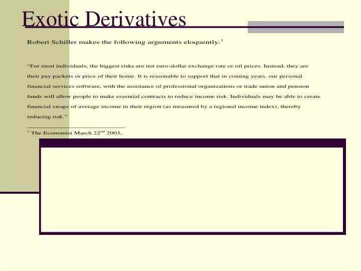 exotic derivatives