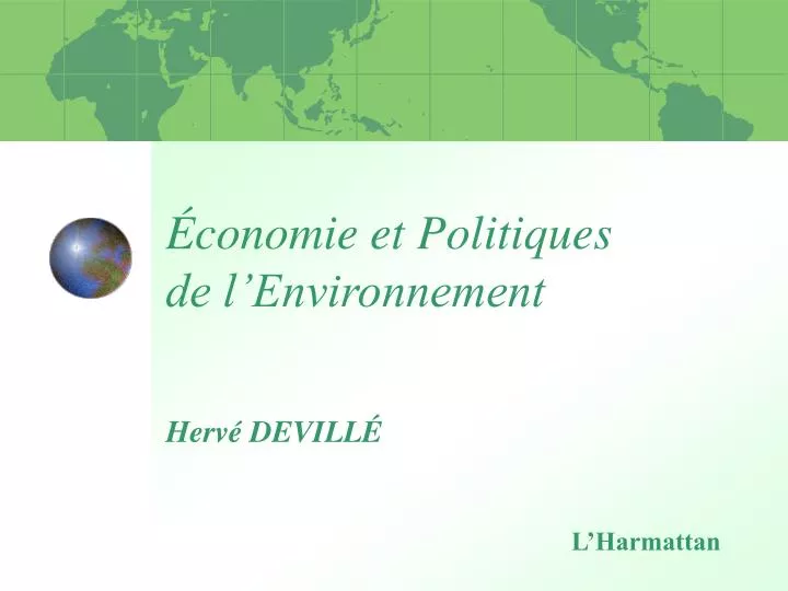 conomie et politiques de l environnement