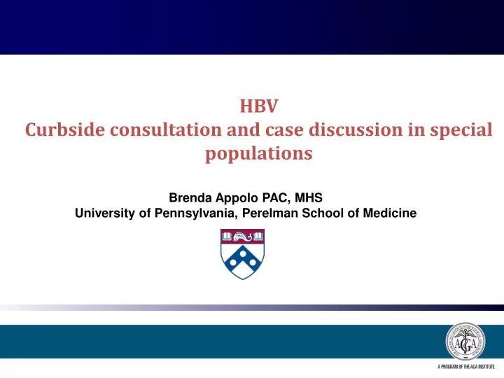 hbv curbside consultation and case discussion in special populations