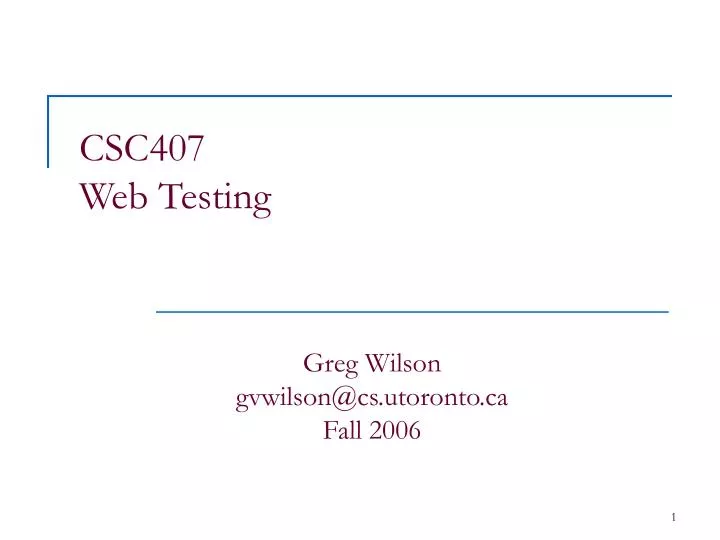 csc407 web testing