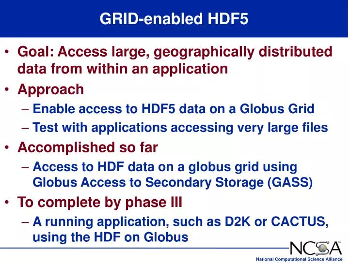 grid enabled hdf5