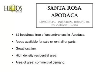 santa rosa apodaca commercial , industrial, housing or educational lands