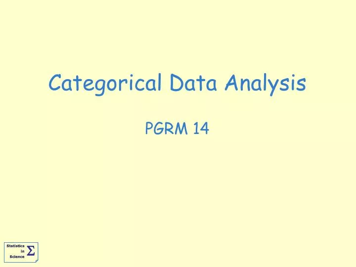 categorical data analysis pgrm 14