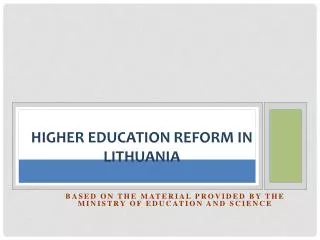 higher education reform in lithuania