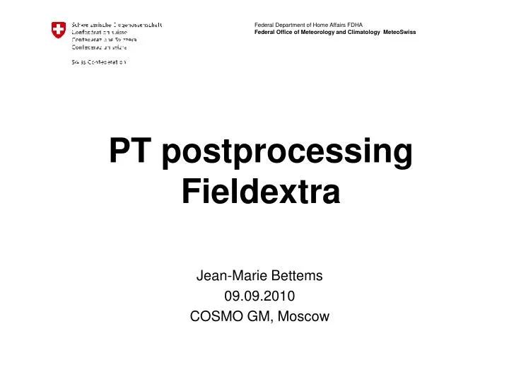 pt postprocessing fieldextra