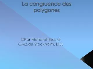 la congruence des polygones