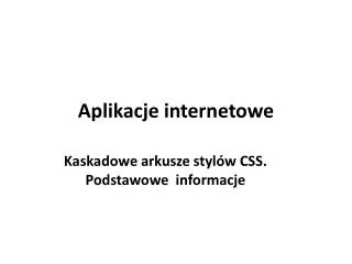 aplikacje internetowe