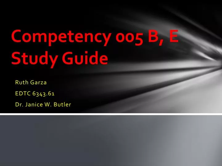 competency 005 b e study guide