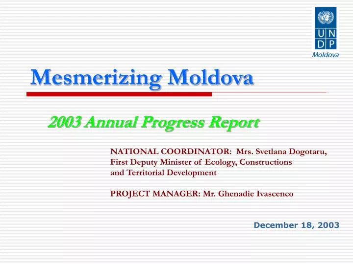 mesmerizing moldova 2003 annual progress report