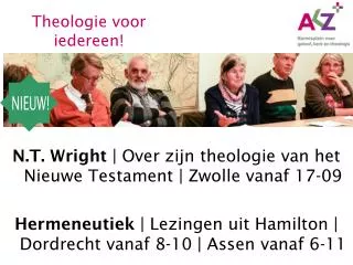 N.T. Wright | Over zijn theologie van het Nieuwe Testament | Zwolle vanaf 17-09