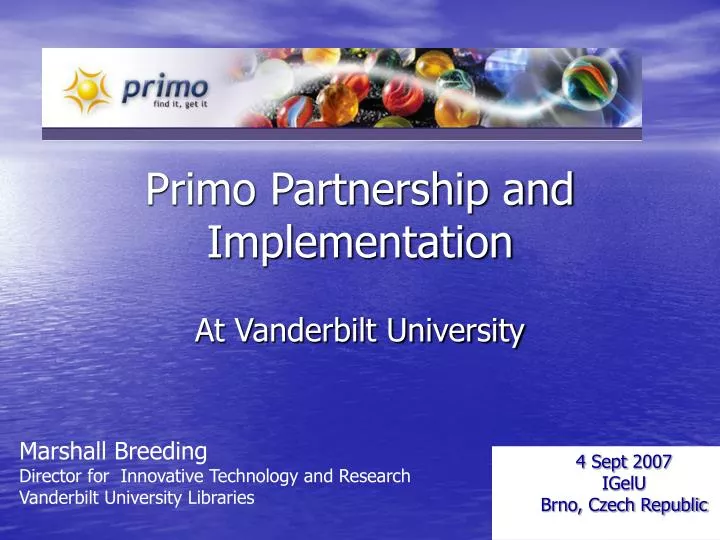 primo partnership and implementation