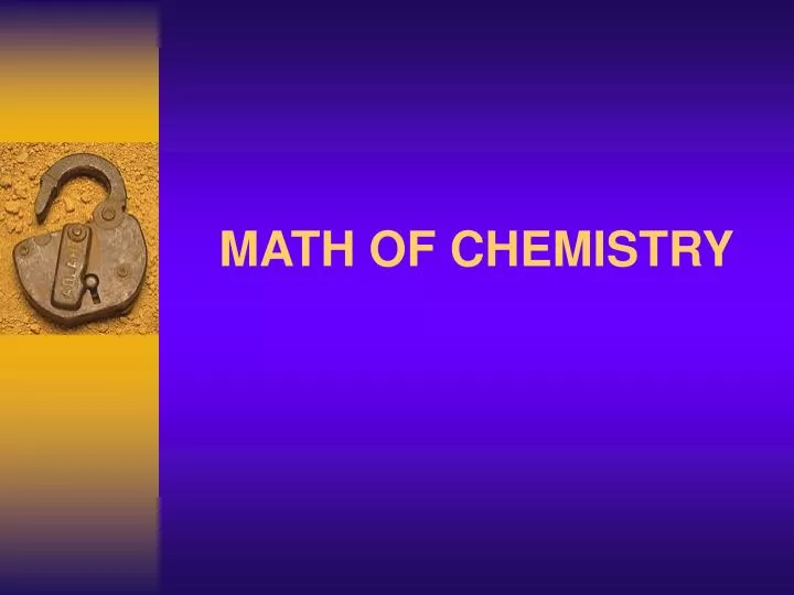 math of chemistry