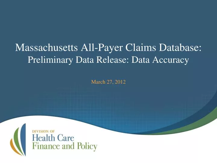 massachusetts all payer claims database preliminary data release data accuracy