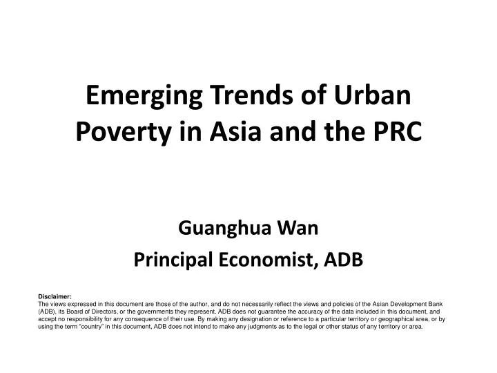 emerging trends of urban poverty in asia and the prc