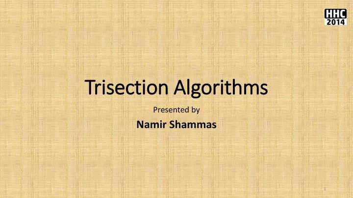 trisection algorithms