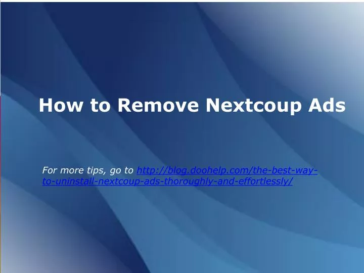 how to remove nextcoup ads