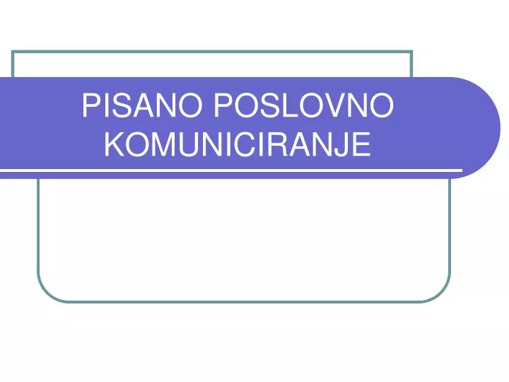 pisano poslovno komuniciranje