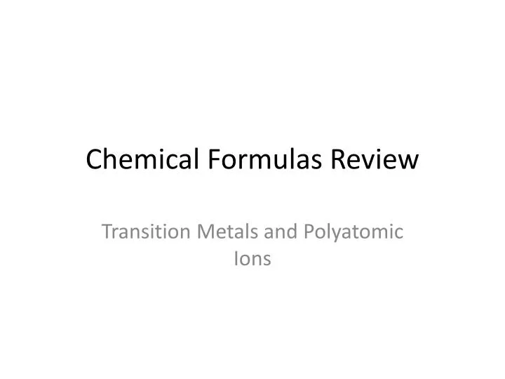 chemical formulas review