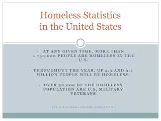 Homeless Statistics in the United States