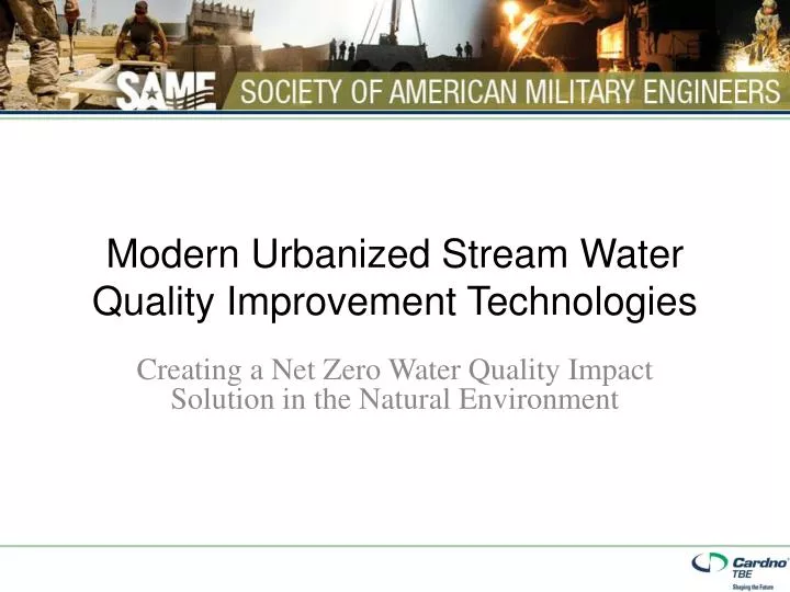 modern urbanized stream water quality improvement technologies