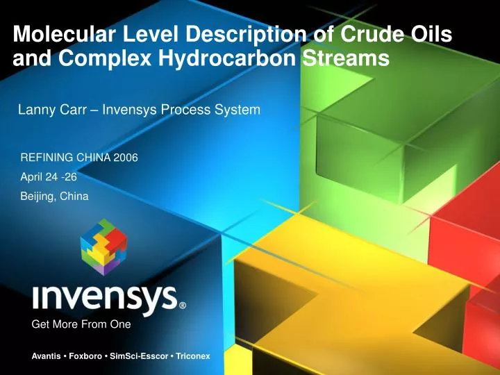 molecular level description of crude oils and complex hydrocarbon streams