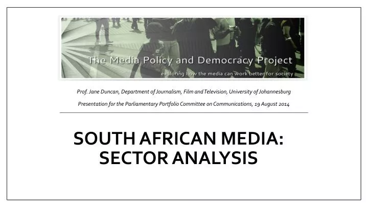 south african media sector analysis