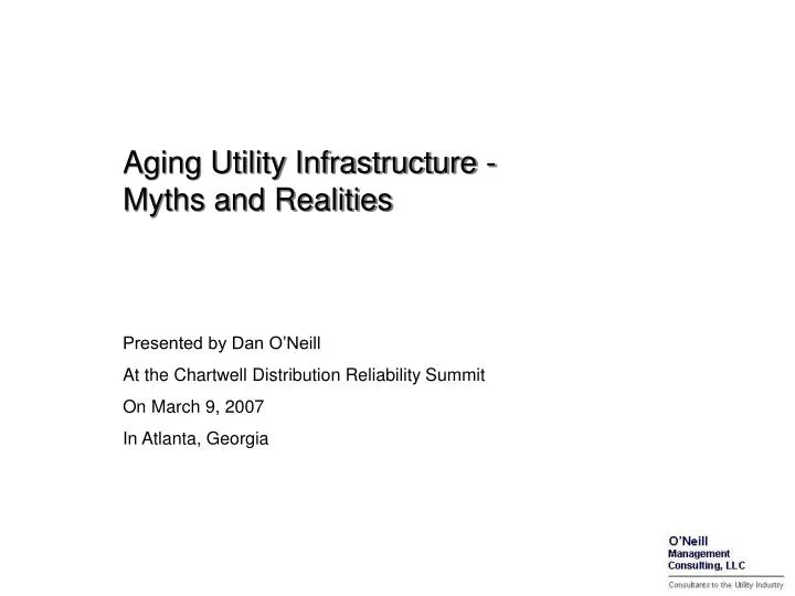 aging utility infrastructure myths and realities