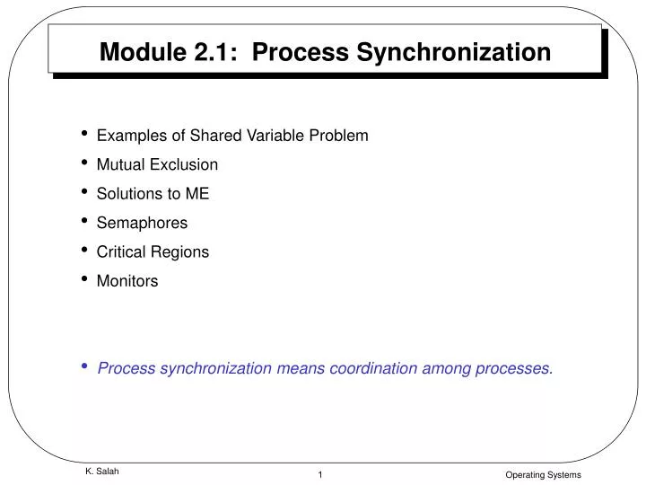 module 2 1 process synchronization