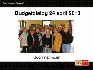 Budgetdialog 24 april 2013