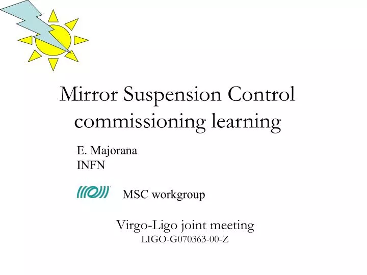 mirror suspension control commissioning learning