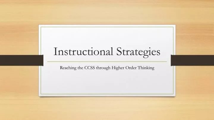 instructional strategies
