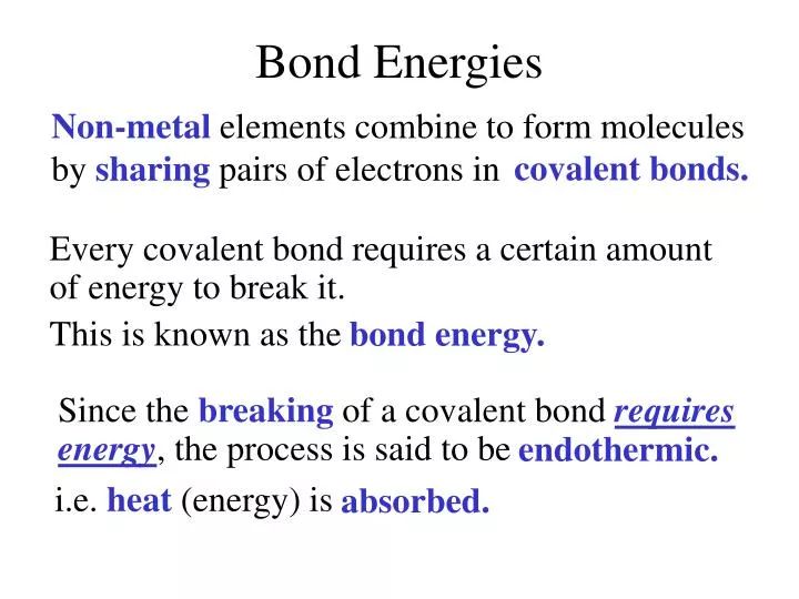 bond energies