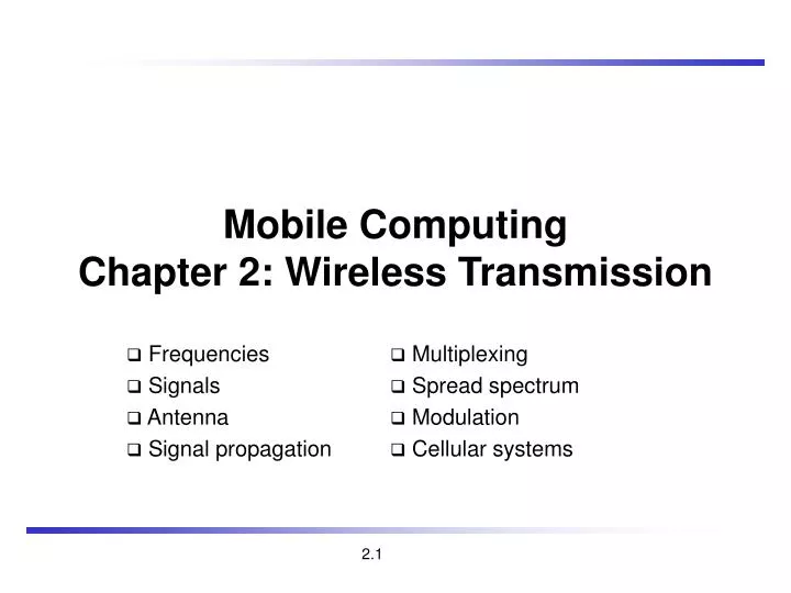 mobile com puting chapter 2 wireless transmission