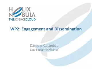 WP2: Engagement and Dissemination