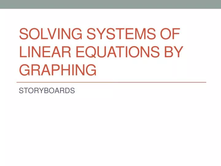solving systems of linear equations by graphing