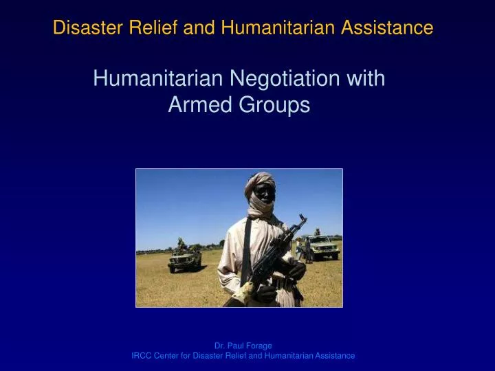 disaster relief and humanitarian assistance