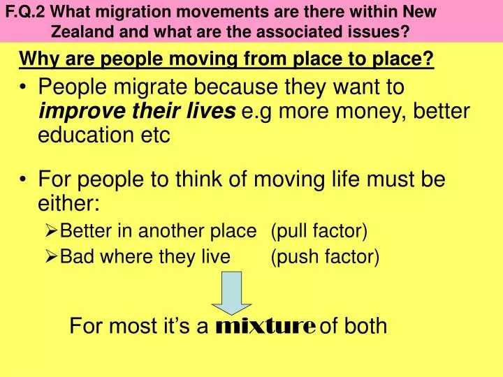 f q 2 what migration movements are there within new zealand and what are the associated issues