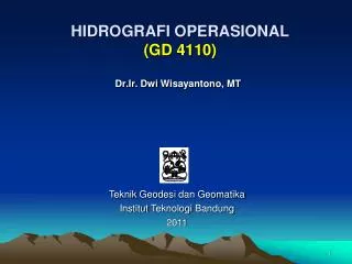 HIDROGRAFI OPERASIONAL (GD 4110)