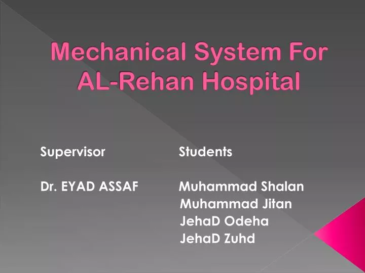 mechanical system for al rehan hospital