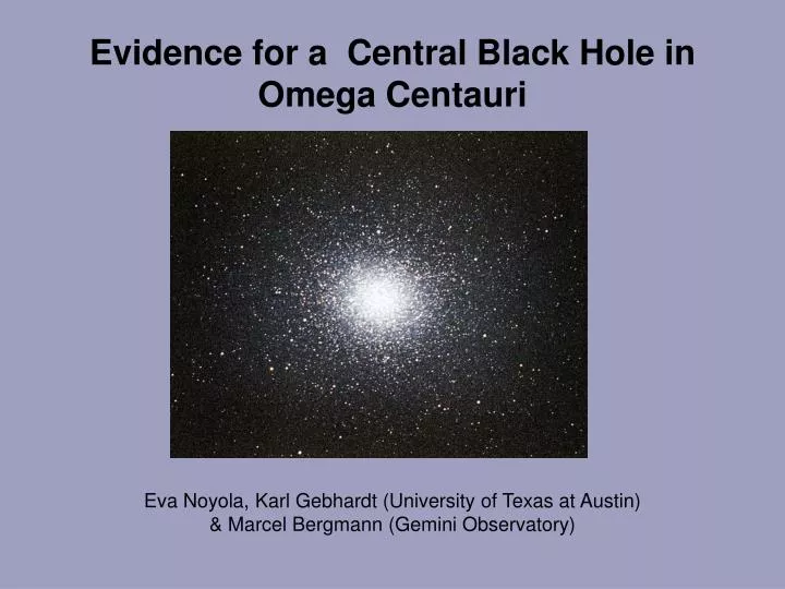 evidence for a central black hole in omega centauri