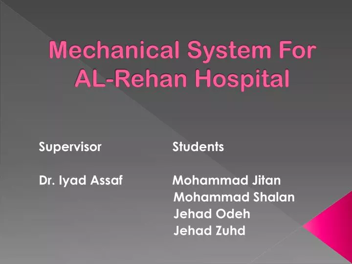 mechanical system for al rehan hospital
