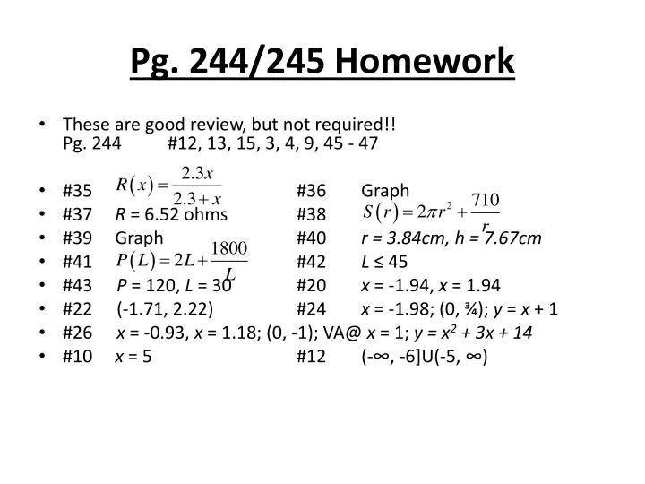 pg 244 245 homework